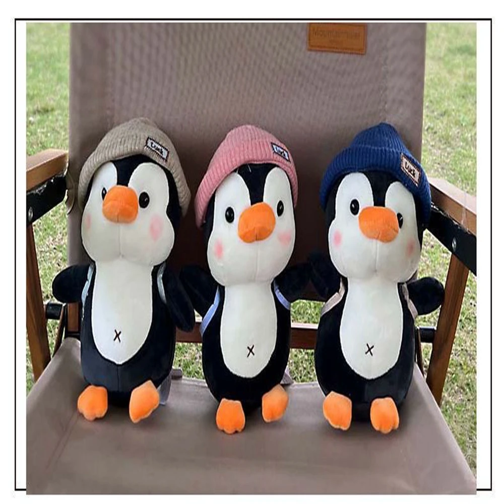 Muñeco de peluche de pingüino de tres colores de 25cm, muñeco de peluche, relleno suave, almohada para dormir súper bonita para niños y niñas, regalo de cumpleaños