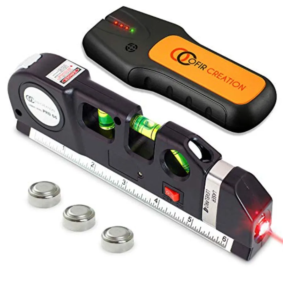 

Stud Finder and Multifunction Device Laser Level line Leveler Metric Ruler - Stud Finder Wall Scanner With Laser Level Can Be U