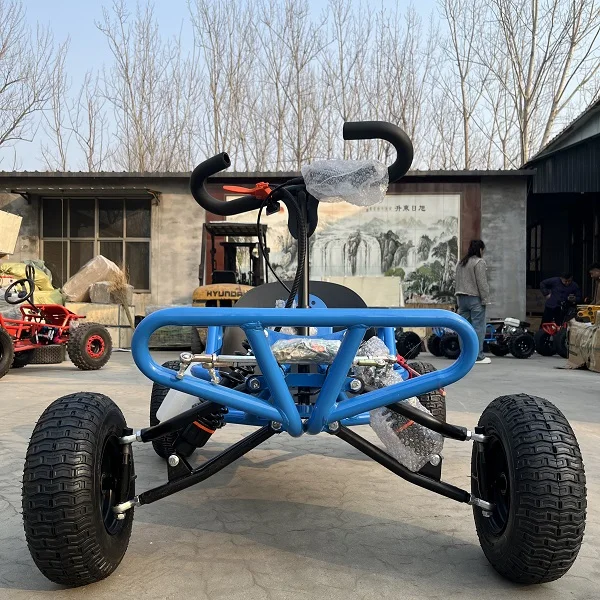 90CC 2 Stroke Gas 4-Wheel Go-Kart 6-Inch Tires Disc Brake Chain Drive Adult Kids Outdoor Racing Drift 35km/h Max Speed 200kg