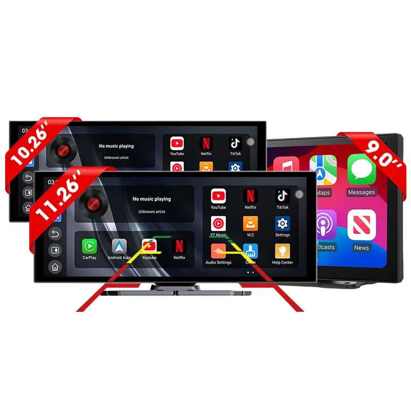 Jansite Universele Auto Multimedia Videospeler Bluetooth Draadloze Carplay Android Auto Scherm Stereo Radio voor YouTube Netflix - afbeelding 2