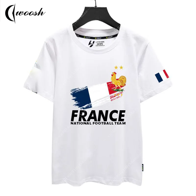 France Style Cotton Mens Womens Kids Printed Vintage Football TShirt Soccer T-shirts Clothes Child 3-14y Unisex Summer Tee Tops