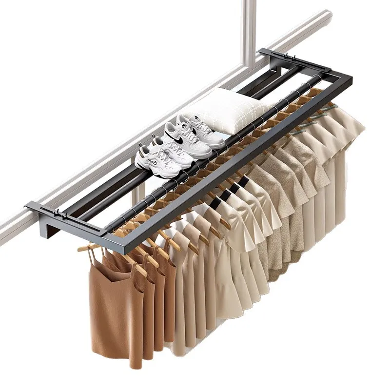 

Balcony guardrail drying rack Retractable drying rack Outdoor multi-functional shoe drying rack No punching wrought iron clothes