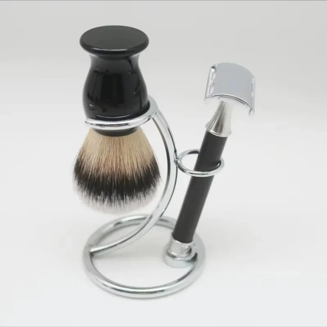Soporte para cepillo de afeitar para hombre, soporte para maquinilla de afeitar de acero inoxidable, maquinillas de afeitar de seguridad para limpieza de barba, herramienta de afeitado para barbería