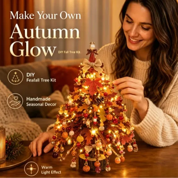 Kit per Albero di Natale con Perline di Cristallo Fatte a Mano, Ornamento Fai-da-te con Luci a Corda, Divertente Regalo Artigianale per le Feste, Decorazione per Tavolo di Casa