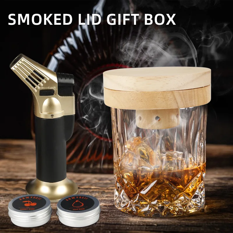 Smoking Master Cocktail Smoker Kit - Wood Chip Infuser Set for Bourbon Whiskey Old Fashioned Drink Smoker with 4 Natural Flavors