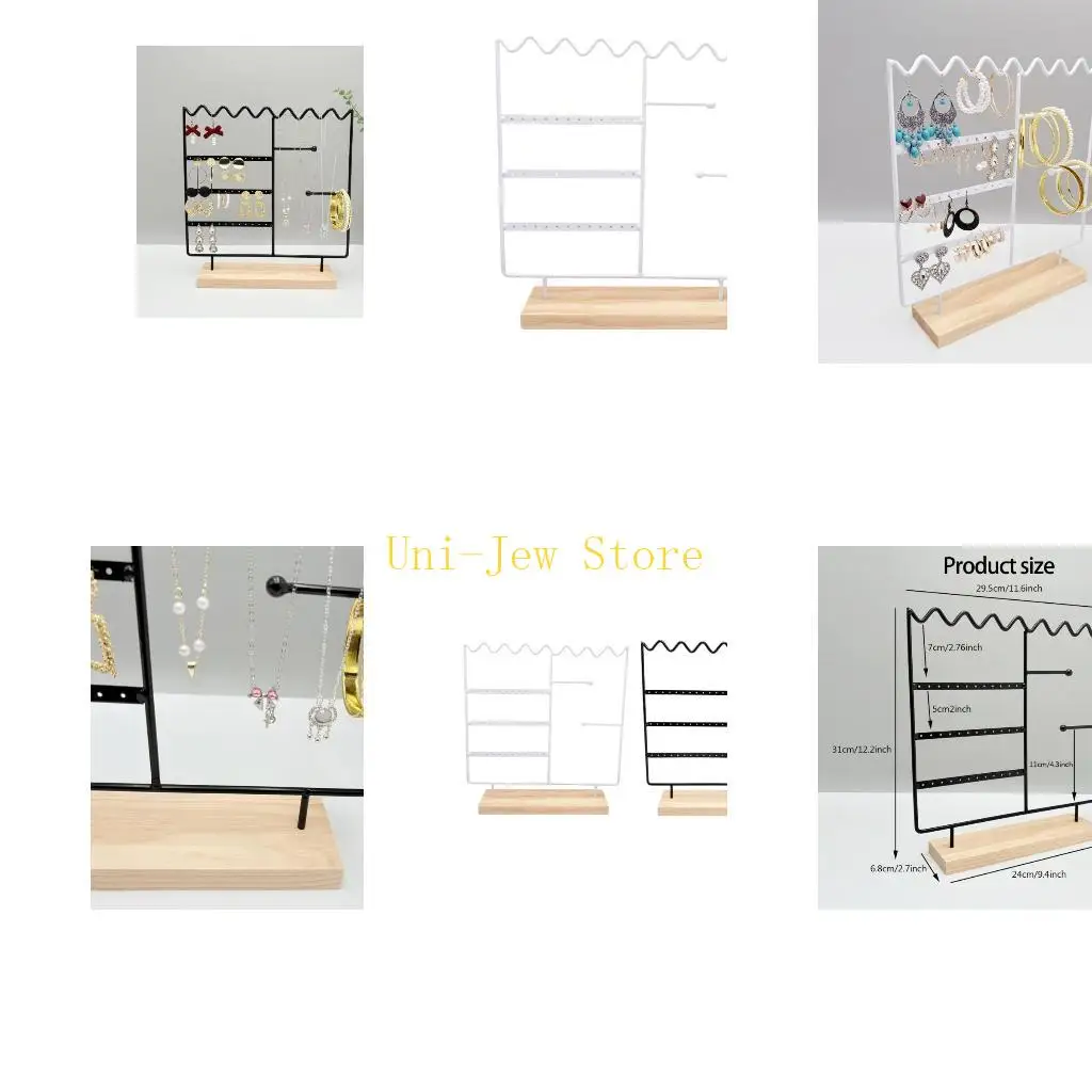 

Деревянный базовый дисплей на 40 ГБ стенд с съемными организаторами серьги для съемки для настольного хранения домашнего