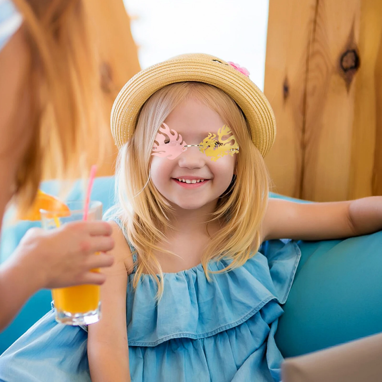 

1Pcs Dragon Rimless Sunglasses Creative Party Glasses Protective Anti Glare Photo Prop Funny Spectacles Eyewear