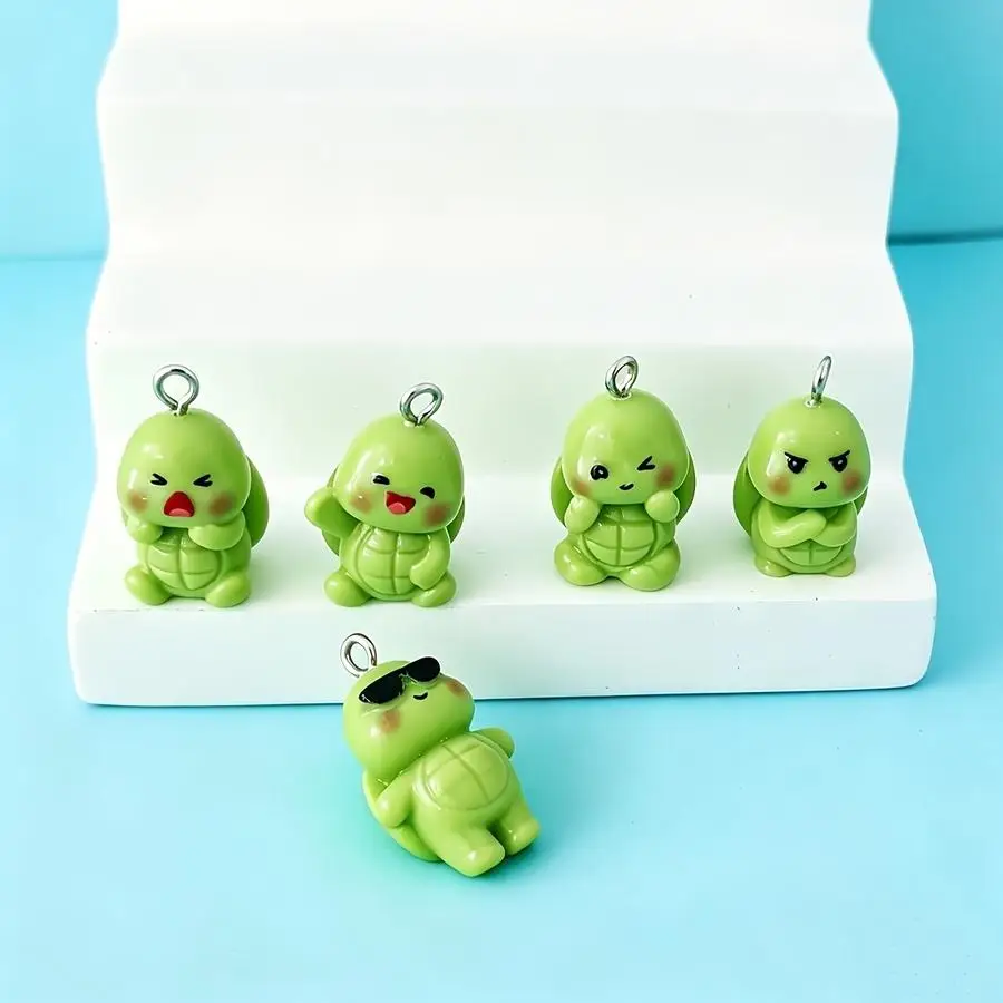 1/5/10/20/50/100pcs 3D Turtle Pendants Cute Resin Animal Charms, Perfect for Jewelry Making, Crafts, And Unique Gift Ideas Funny