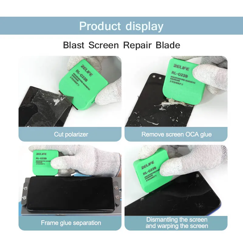 RELIFE RL-023B Lâmina De Desmontagem Multifuncional LCD, Forte Magnético, Multipurpose OCA Glue Remoção Rodo