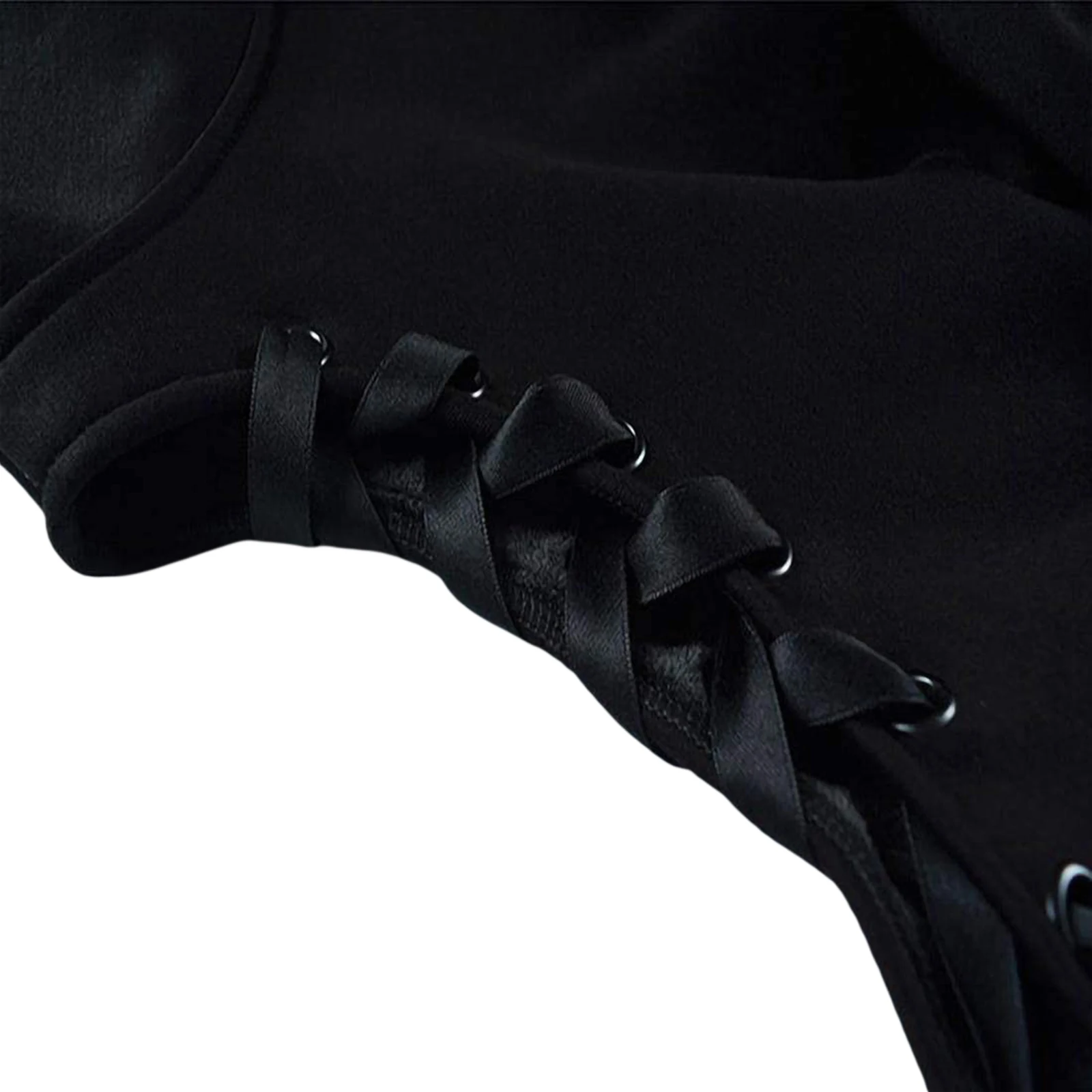 Womenโs Polyester Hoodies Sweatshirts Autumn Black Casual Fashion Bandage Long Sleeve Exposed Navel Slim Fit Warm Pullover Tops