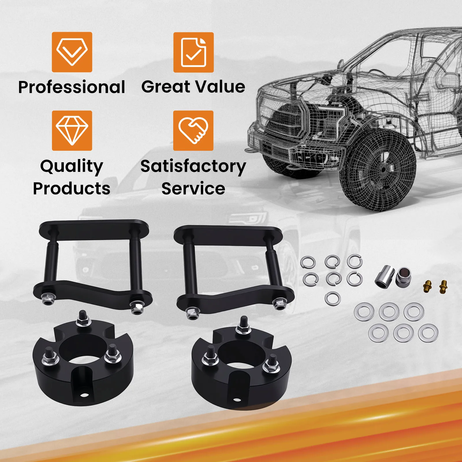 

3'' Front +2" Rear Shackle Leveling Lift Kit for Suzuki Equator 2WD 4WD 09-12