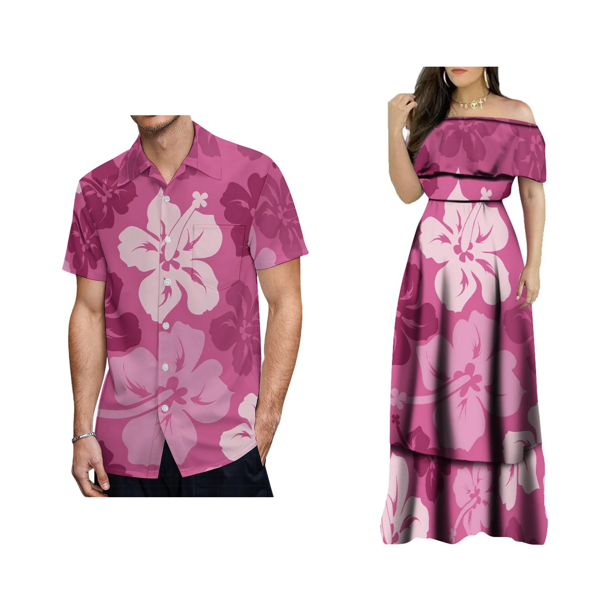 Mais recente design personalizado polinésia tribal elegante em camadas maxi vestido senhoras plus size feminino vestido de meio ombro com xale