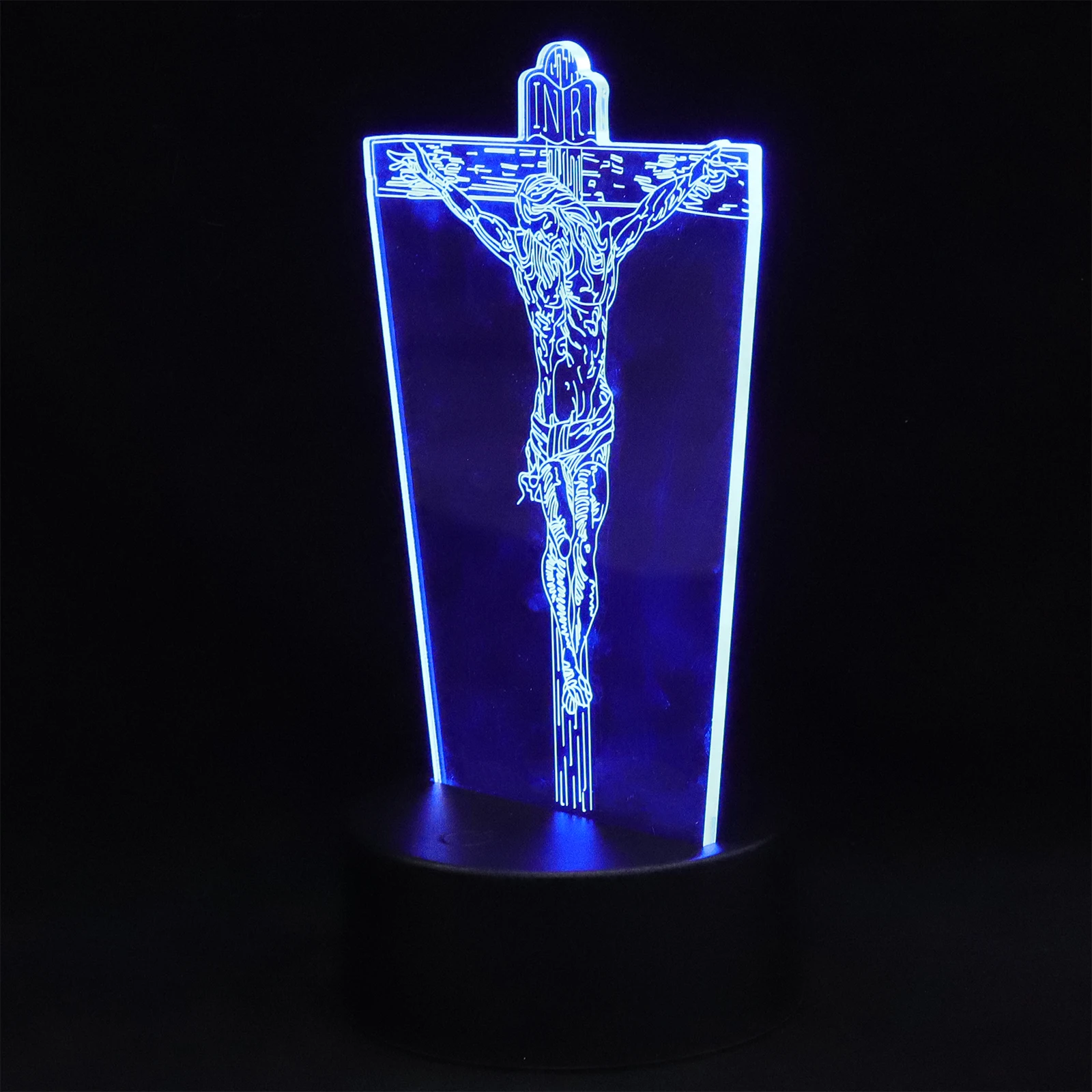 Luz de Jesús acrílica 3D, Usb para dormitorio, lámpara de noche acrílica, decoración del hogar, lámpara de noche pequeña, iluminación de estilo religioso