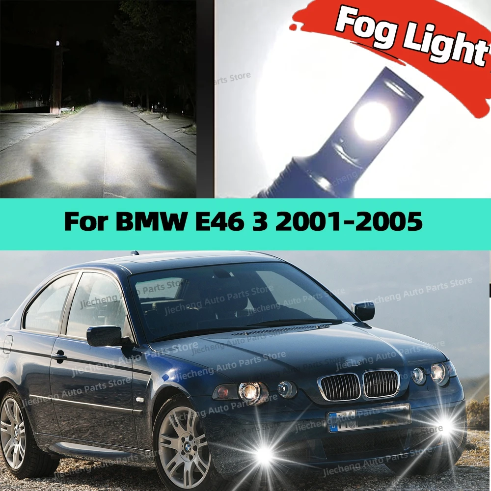 

2Pcs Led Bulb Auto Fog Light 6000K White Lamp 25000LM For BMW E46 3 2001 2002 2003 2004 2005 Plug and Play