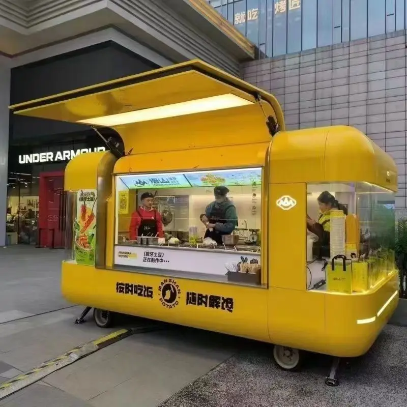 Customized Equipped With Sound Box Effect Suitable For Photography Camping Catering Food Truck Trailer Hot Dog Burger Trailer