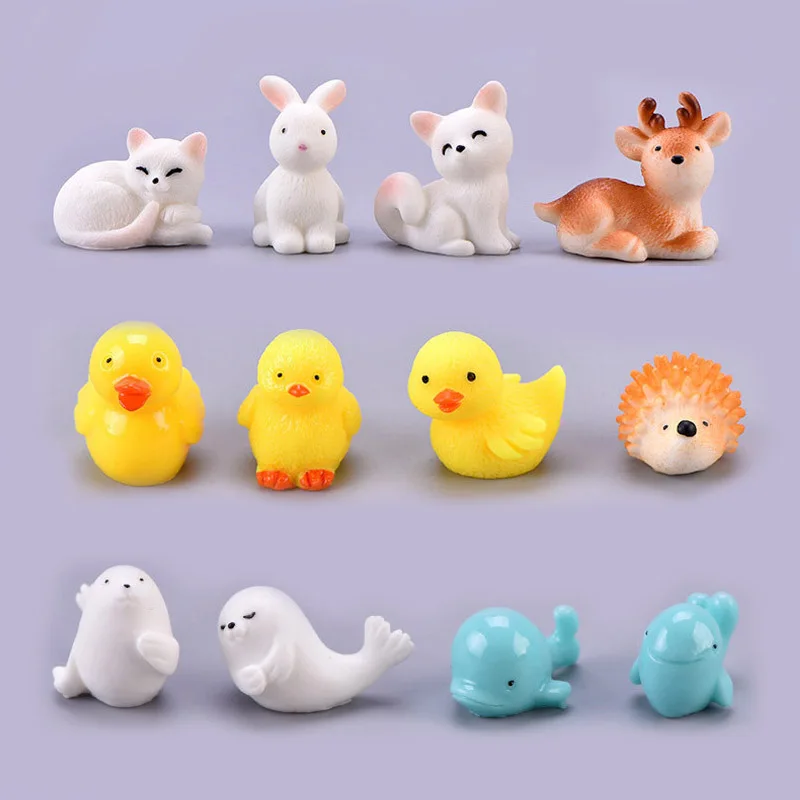 10 قطعة الثعلب الحلزون أرنب القنفذ القط زخرفة الحيوانات الصغيرة الراتنج الحرفية ديكور مصغرة الجنية حديقة حلية DIY بها بنفسك #5