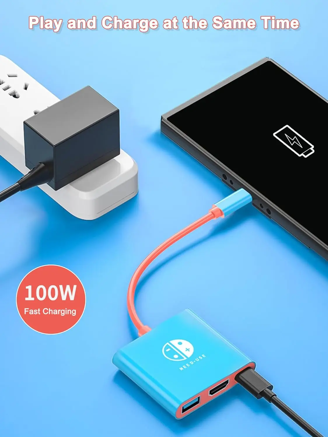 TUTI USB C to HDMI Adapter Support 4K/1080P Switch TV Dock Mode , Adapter Compatible Steam Deck/Nintendo Switch/Switch OLED