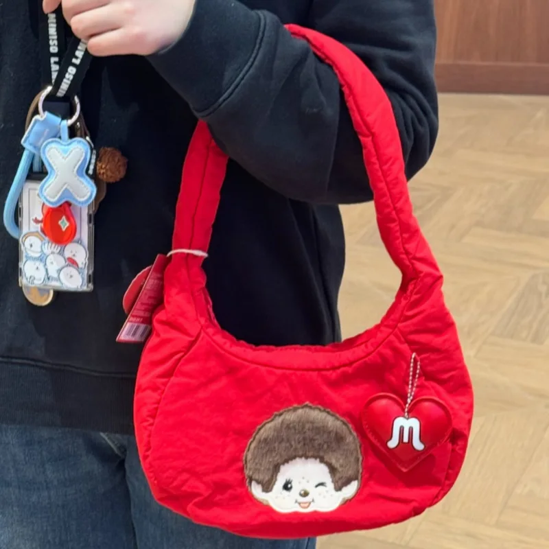 Hot Kawaii Monchhichi Series Cute Handbag Cartoon Character Creativity Portable Small Item Storage Bag Women Shoulder Bag Gift view 5