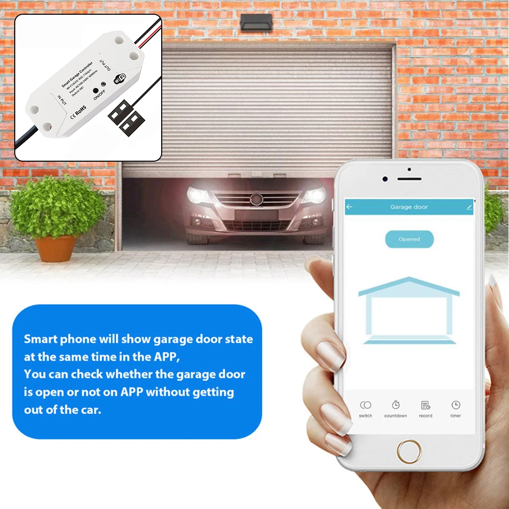 

Tuya-совместимый умный Wi-Fi переключатель, контроллер открывания гаражных ворот, простая установка своими руками для гаражных ворот