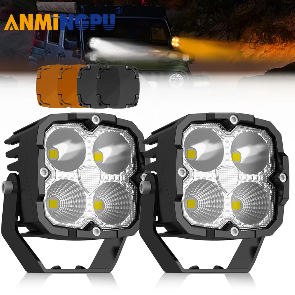 

ANMINGPU Car 3 Inch LED Work Light LED Light Pods OffRoad Combo Spotlight Fog Lamp For Truck SUV 4WD Jeep Driving Lamp 12V 24V