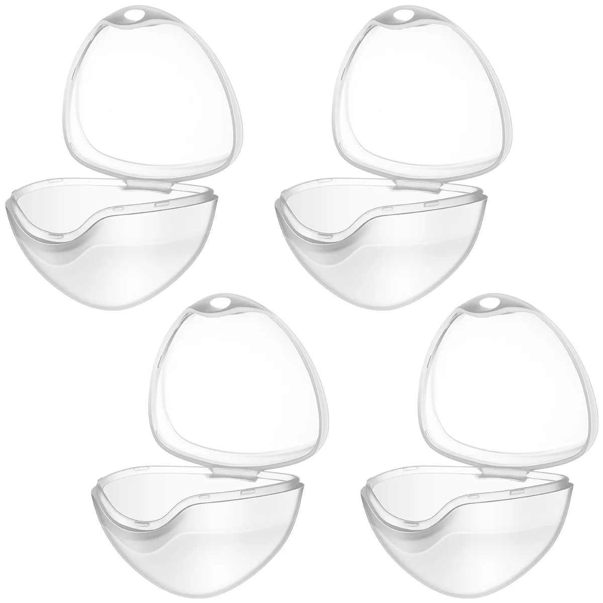 SUPVOX 4PCS Portable Transparent Pacifier Storage Box Clip Container Baby Infant Toddler Pacifier Case