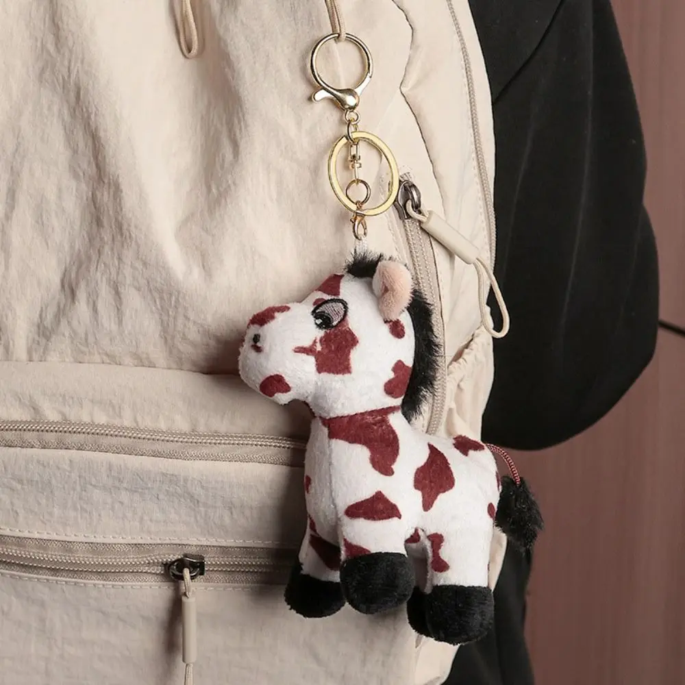 Animal de pelúcia cavalo chaveiro pendurado decoração mochila charme cavalo de pelúcia bonito dos desenhos animados pendurado decoração pequeno cavalo chaveiro