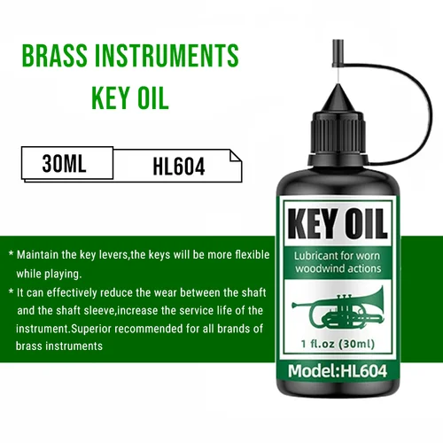 Imagen 2 del producto Kit de limpieza de instrumentos de latón, Kit de cuidado de trompeta, almohadilla de aceite para cuero, aceite, pulido y limpiador de latón para bocina de saxofón