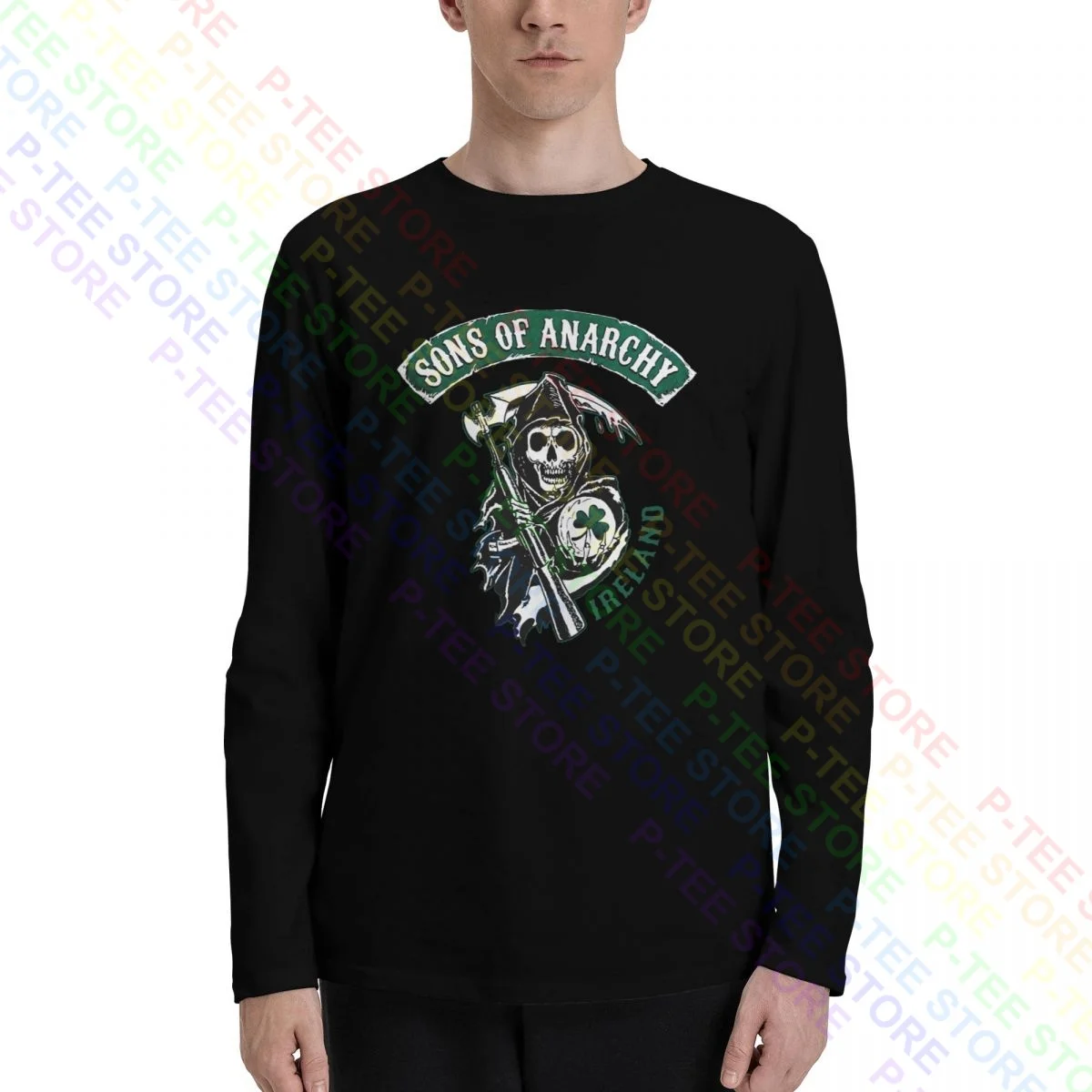 Anarchy Sons Of Ireland Long Sleeve T-Shirts T-shirt Tee New Unique Vintage Streetwear