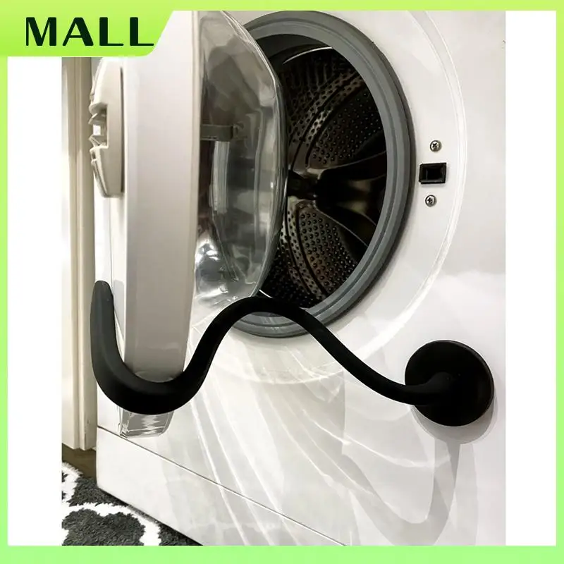 MALL Penyangga Pintu Mesin Cuci Muatan Depan, Penopang Pintu Mesin Cuci dan Pengering Fleksibel Menjaga Pintu Pengering Mesin Cuci Terbuka Agar Tetap Kering - Hitam