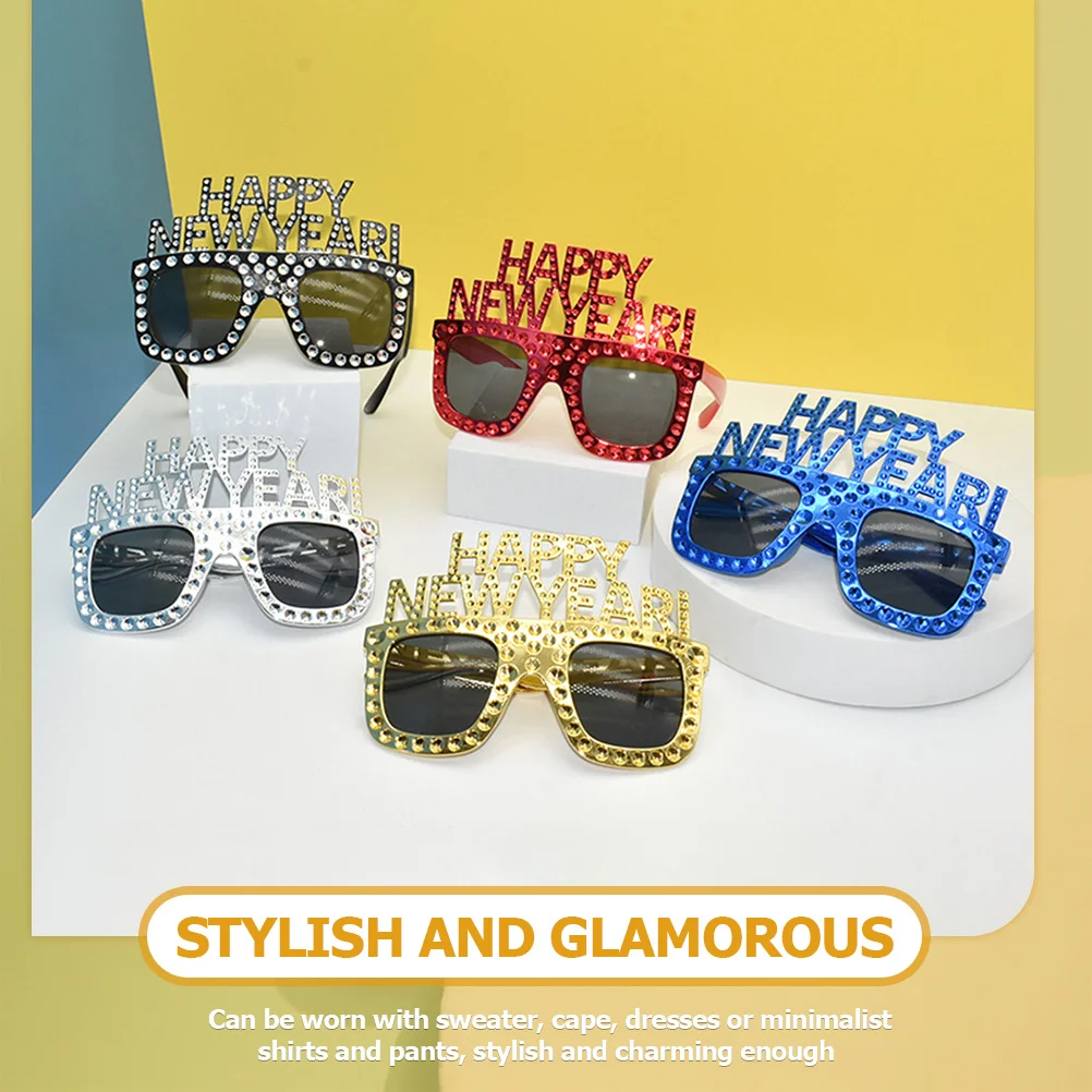 

Glasses Novelty Party Eyeglasses New Years Eve Eyewear Golden Festival Funny Photo Props