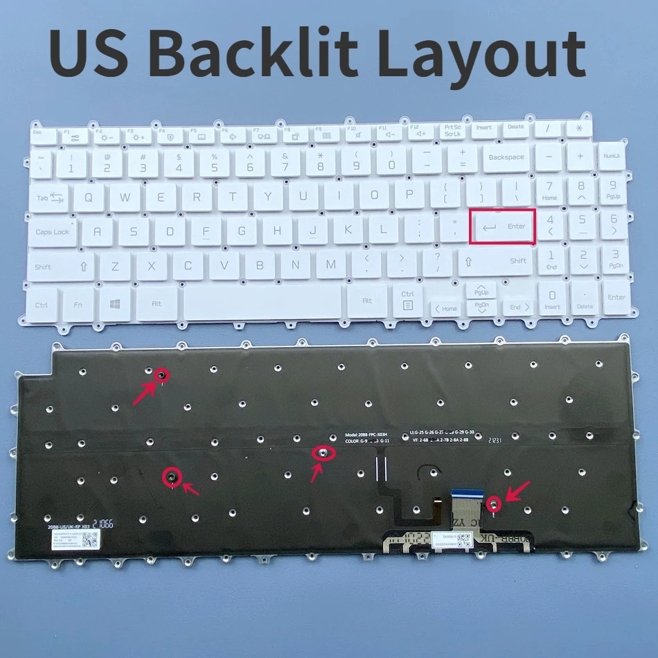 US Backlit Keyboard For LG Gram 16Z90P 16Z90PD 16Z90PC 16ZD90P Series US Layout