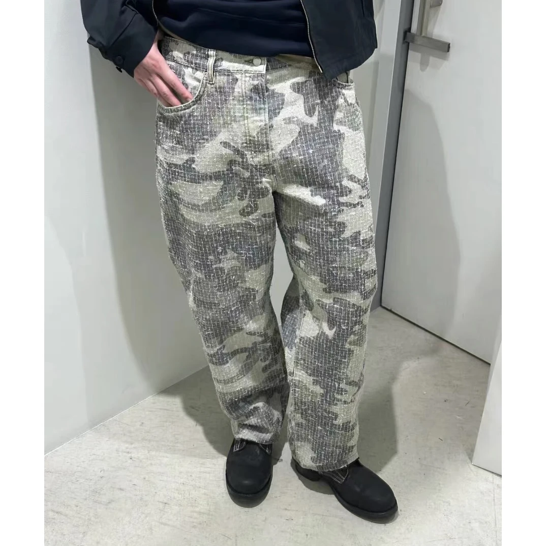 

High Street Workwear Cargo Pants Camouflage Waed Faded Fce Alternative No-Label Youthful Sle Long Trousers