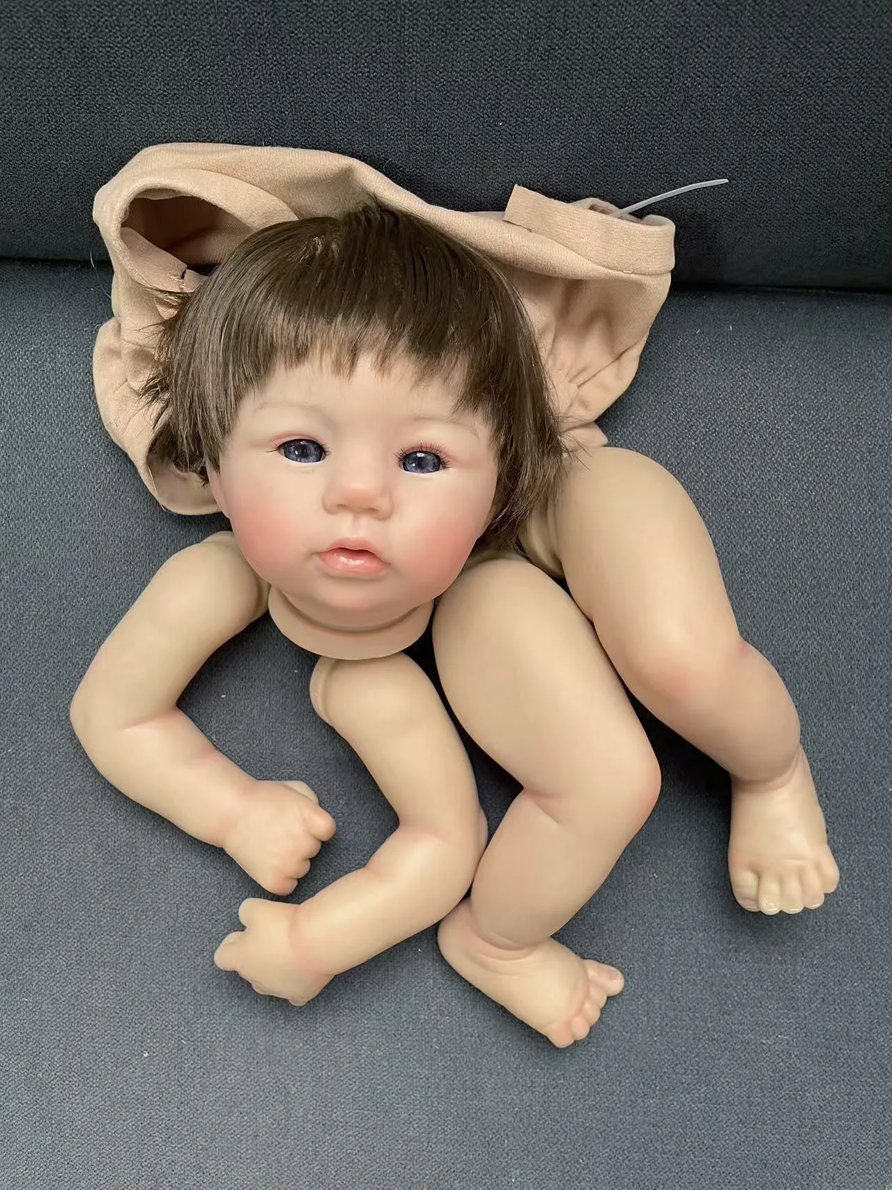 18inch Lifelike Reborn Abigail Doll Kit Multiple Layers Painting Unassembled Doll Parts With Visible Veins Hand Rooted Hair