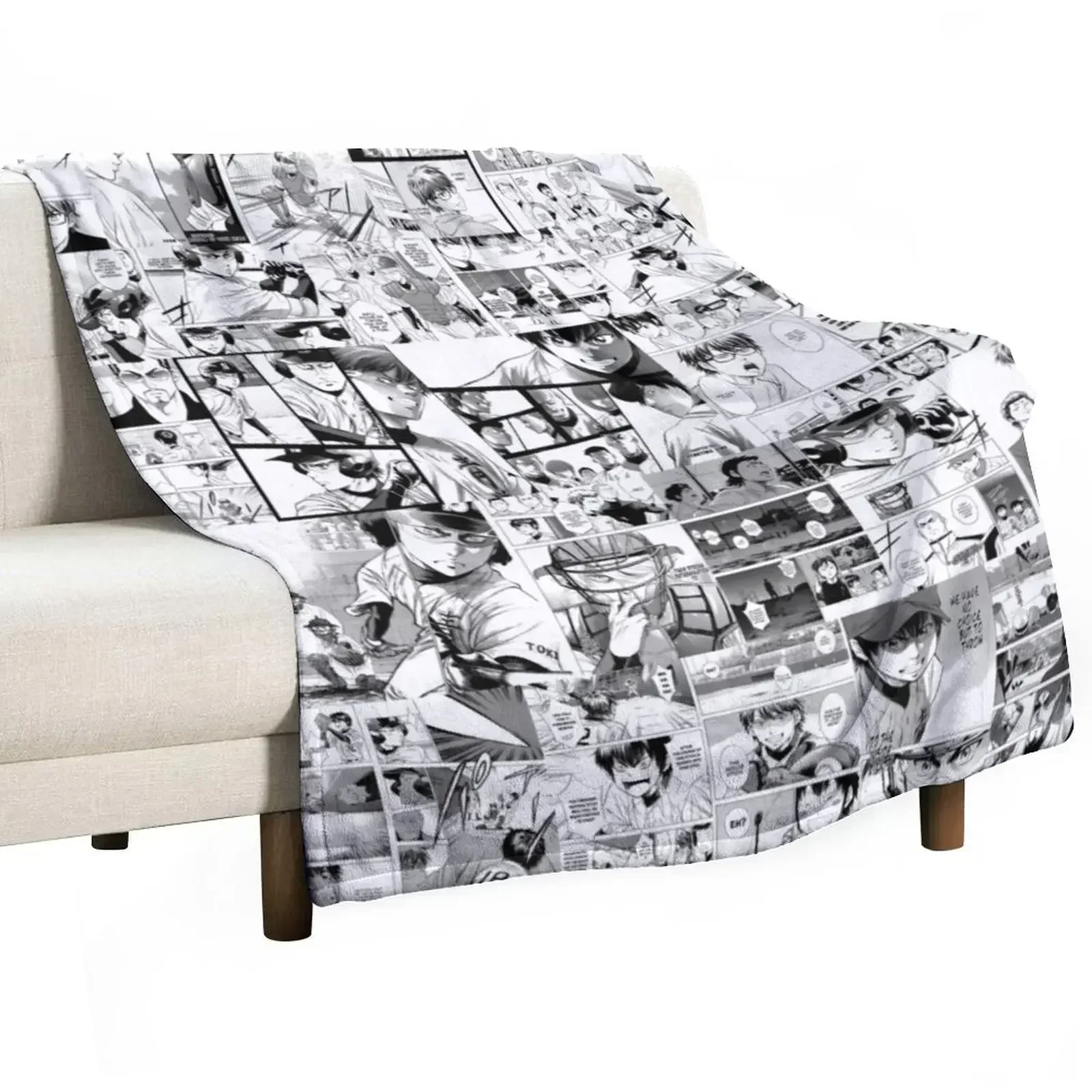 

Diamond no Ace Manga Collage Throw Blanket Fashion Sofas Single Multi-Purpose Decorative Sofa Blankets