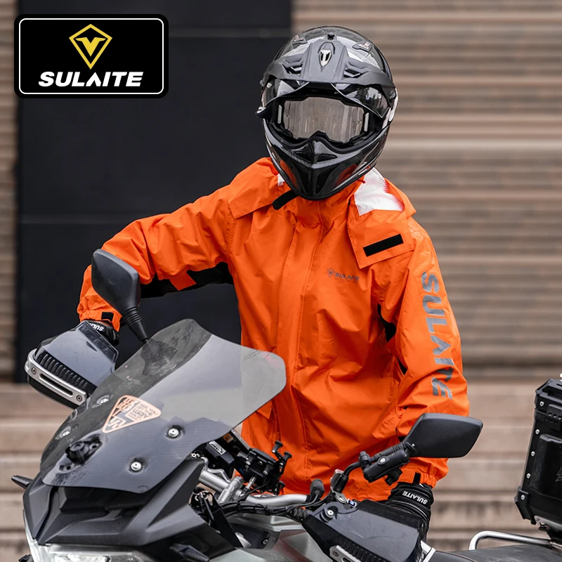 

SULAITE Motorcycle Raincoat Split Men Women Riding Rain CoatAnti-storm Locomotive Rain Cape Whole Body Waterproof