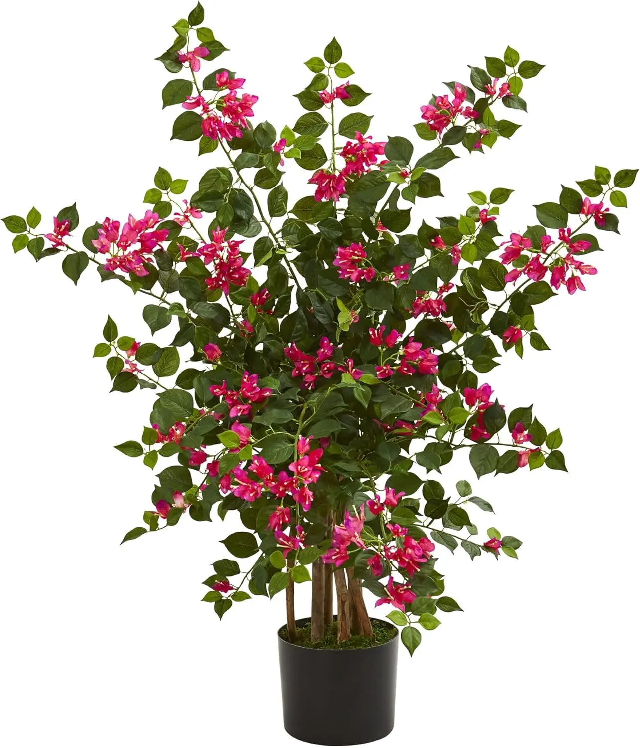 

42in Artificial Bougainvillea Tree with Planter, Pink and Green Faux Plant for Indoor Home Office Decor, Low Maintenance