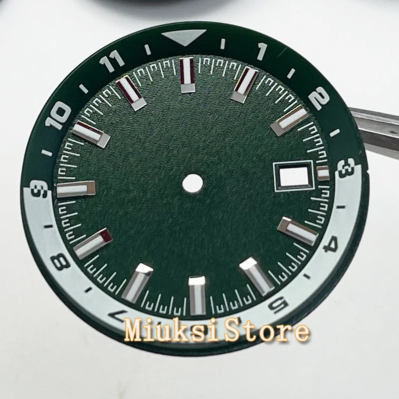 36.5mm sterile watch dial Green luminous marker fit NH35 NH36 automatic movement blue black green white Face Watch Parts