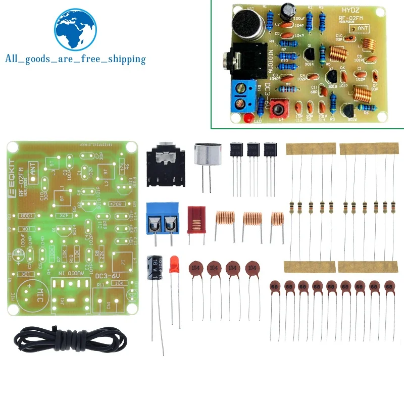 88-108MHz FM Frequency Modulation Wireless Microphone Module DIY Kits Transmitter Board Parts DC 3-6V FM Transmitter Module