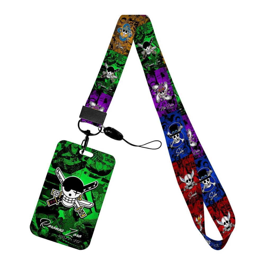 Japońskie anime One Piece smycze breloczki fajne etui na identyfikator karty kredytowej karty autobusowej zawieszka sznurek akcesoria prezenty