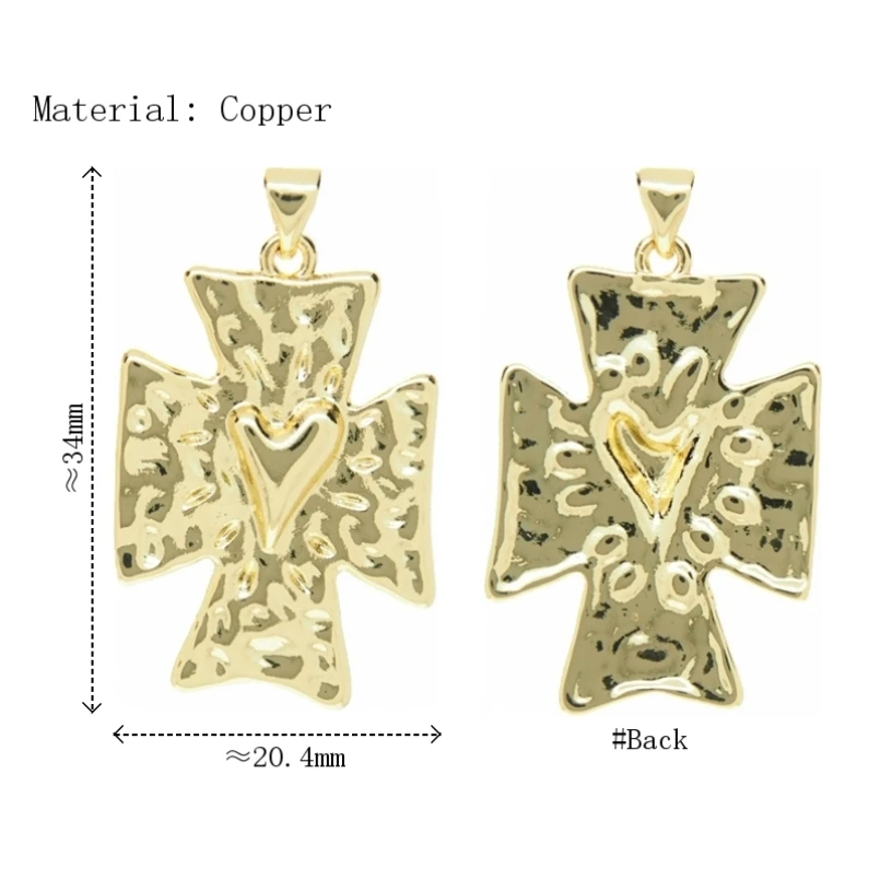 

10Pcs Jesus Christian Cross Pendant Copper Crisscross Wholesale Jewelry Special Gift DIY Necklace Metal Accessories