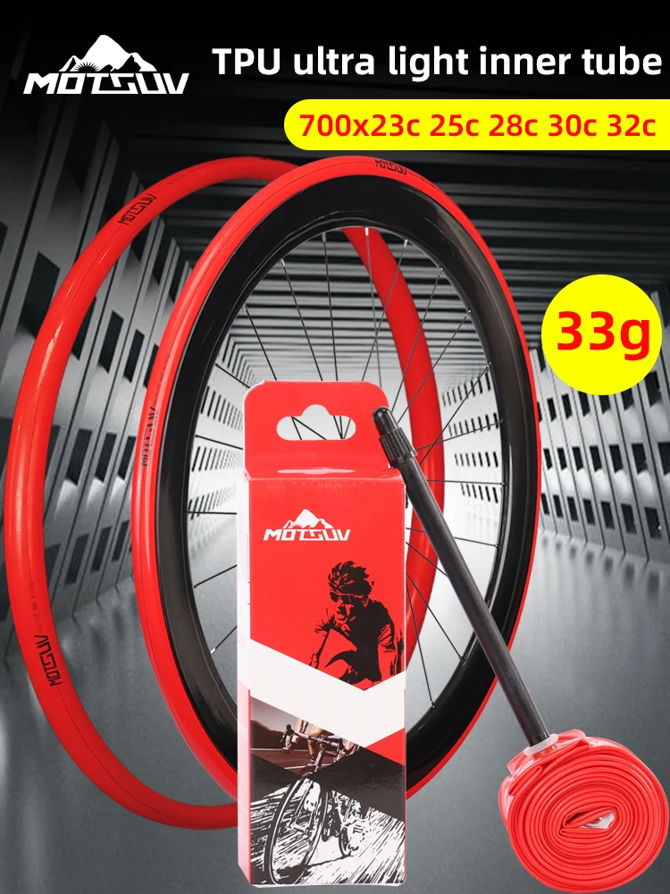 AliExpress MOTSUV 2PC Road Bike Inner Tube 700C 23C 25C 28C 30C 32C TPU Bicycle Inner Tire Presta Valve 45/65mm 85mm Super Light 33g Cycling Parts