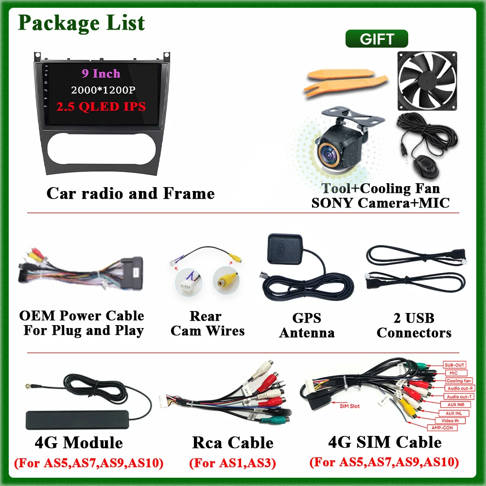 أندرويد 15 راديو السيارة لمرسيدس بنز W203 W209 C180 C200 C220 C230 2005 - 2009 نظام تحديد المواقع والملاحة أندرويد السيارات Carplay 4G No 2din #6