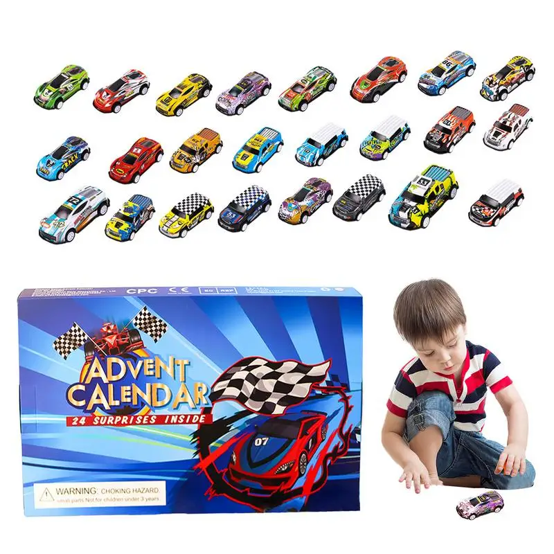 Toy Car Advent Calendar Funny Countdown Calendar Toy Advent Calendar 2024 Boys Toy Car Vehicles Set For Kids Countdown Calendar