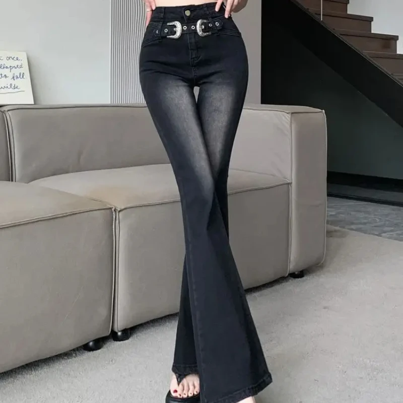 Stretch Vintage Flared Trousers On Sale Trend 2025 Cheap Streetwear Denim Pants for Women Hippie Unique Z Xxl Womens Flare Jeans