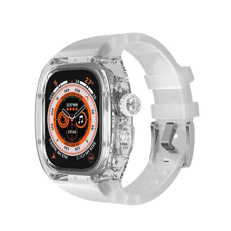 

Applicable to iwatch strap Ultra 2nd generation 49mm Apple watch with transparent case translucent silicone modified cover