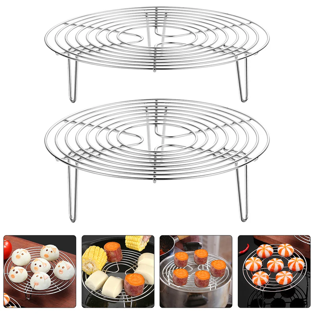 

2Pcs Stainless Steel Egg Steamed Rack Premium Safe Material Cooling Stand for Baking Cooking and Storage Egg Steamed Rack