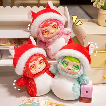 Peluche Kawaii Lapin Noël 16 Cm - Édition Surprise (10 Modèles), Bonnet Rouge - Cadeau Enfant, Ado, Collection