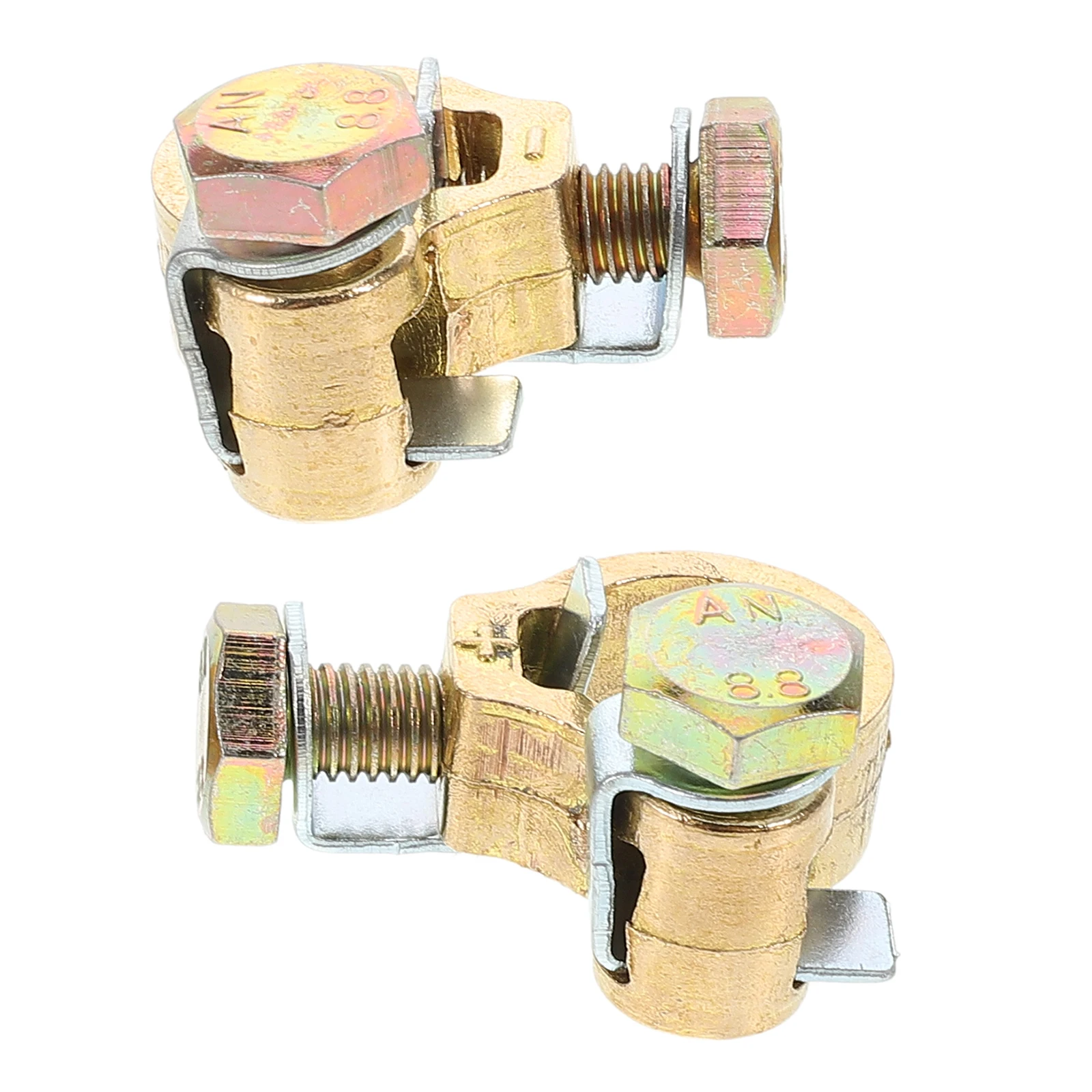 ヘビーデューティー端子クランプ ユニバーサル厚め真鍮ケーブルエンドコネクタ トップポスト端子クランプセット トラック用