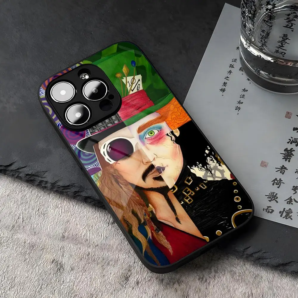 Johnny Depp Character Collage Phone Case Tempered Glass For IPhone 15 14 12 13 11 Plus Pro XS Max Mini X XR 8 7 6s SE2020 Coque