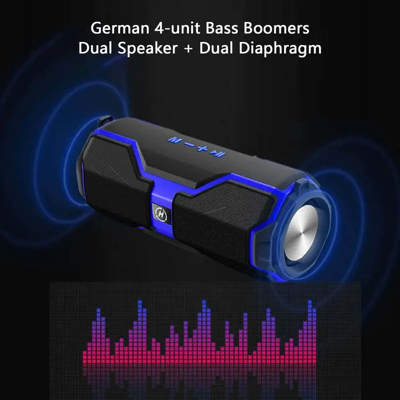 Wireless Speaker Subwoofer Wireless Boombox with Punchy Bass Rechargeable Subwoofer Speakers for Camping Shower Home Beach